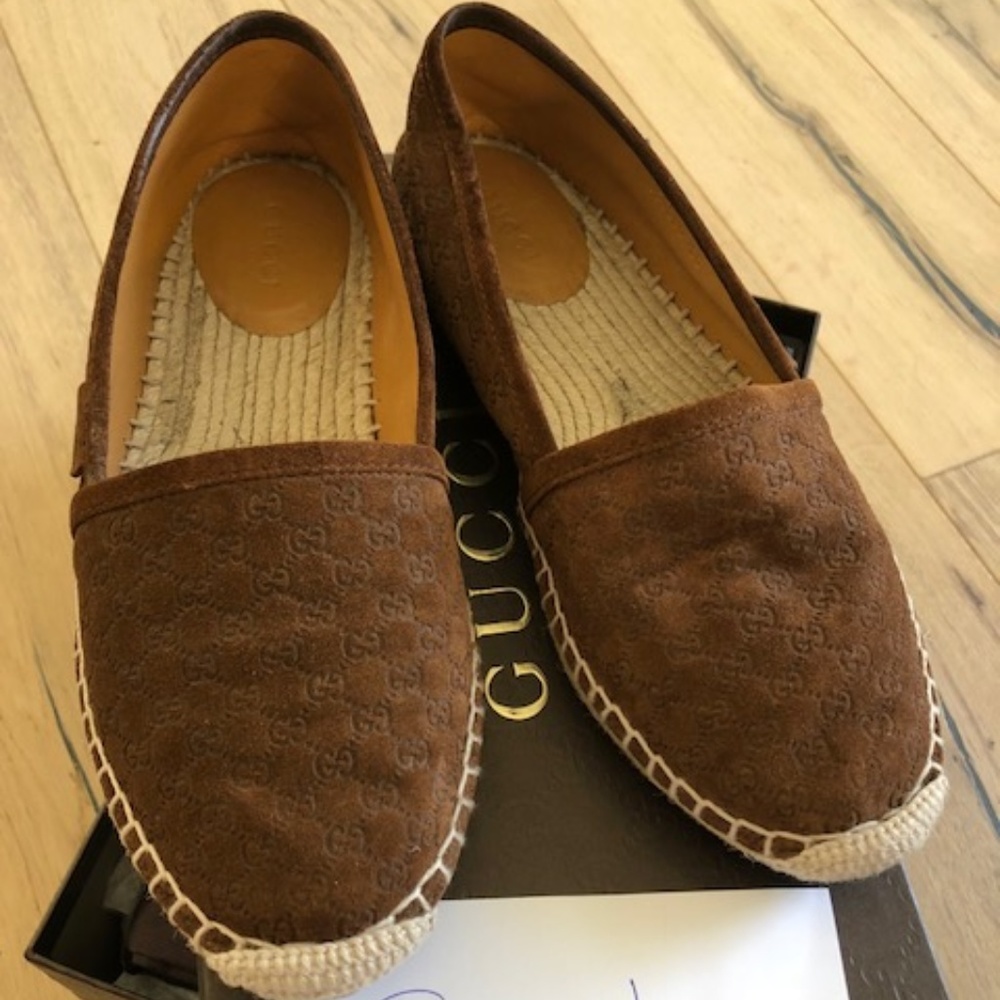Gucci Brown Suede Espadrilles. Sz 36